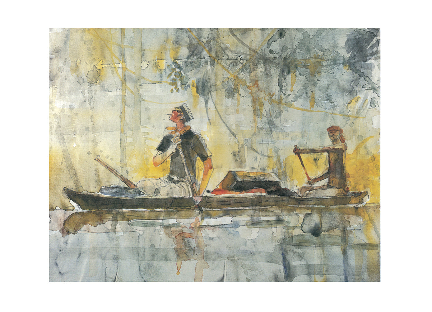 Stampa Corto Maltese Canoa non firmato