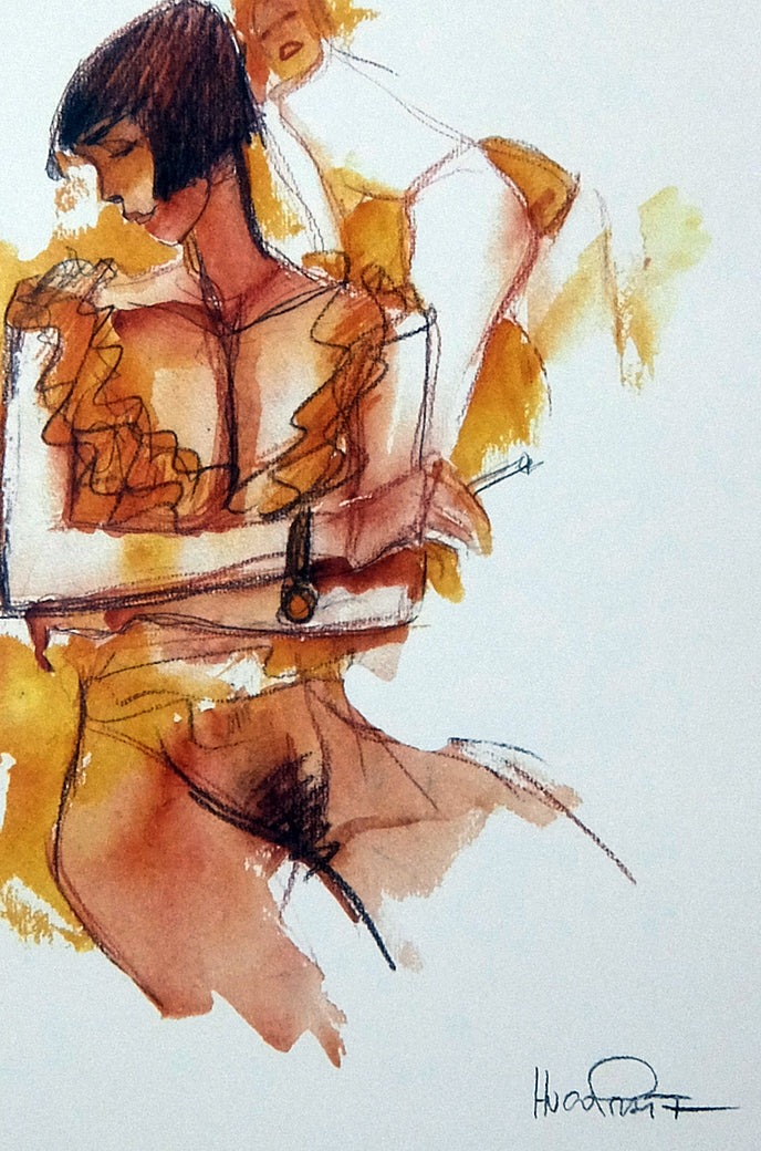 Stampa Firmata Farewell Ladies In Giallo - P.A.