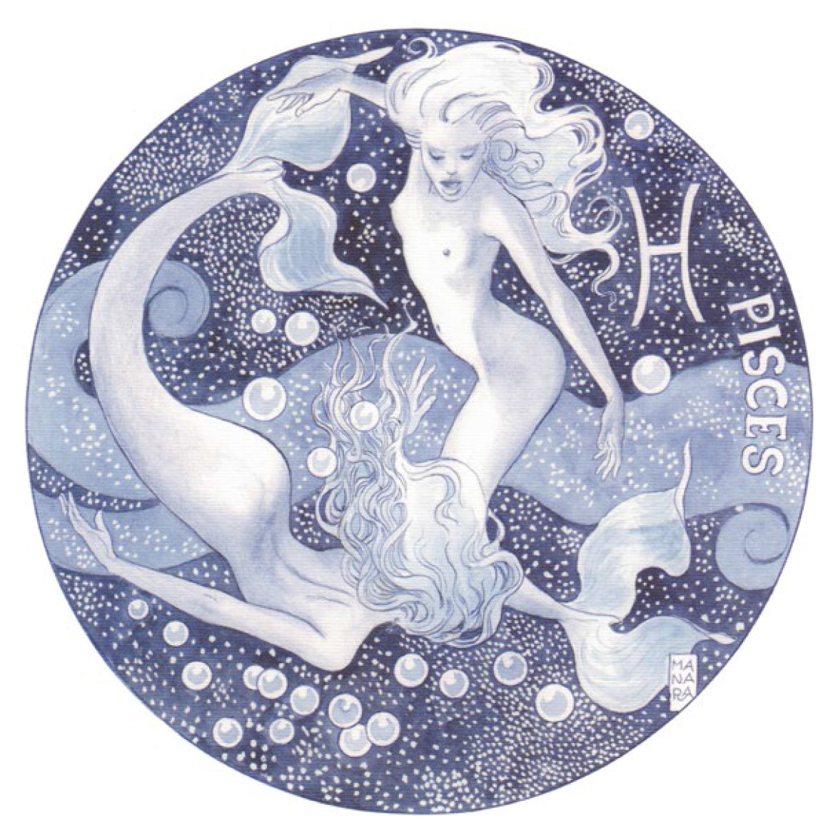 Stampa Non Firmata Dal Portfolio Zodiaco Pesci