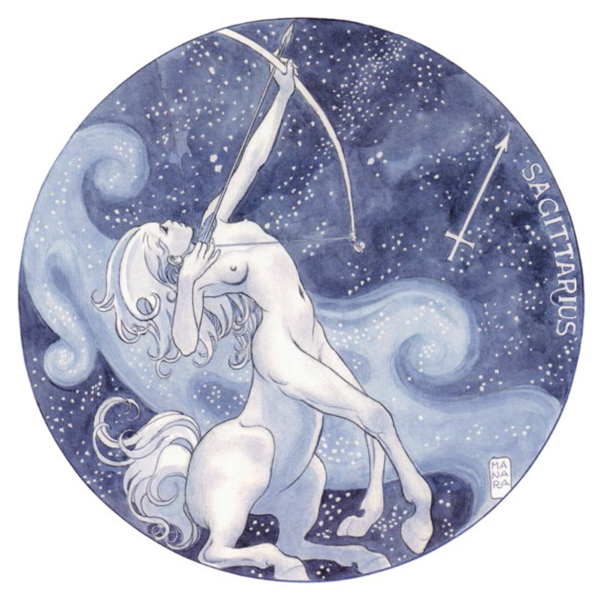 Stampa Non Firmata Dal Portfolio Zodiaco Sagittario