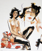 Farewell Ladies Seated Signed Print - PA